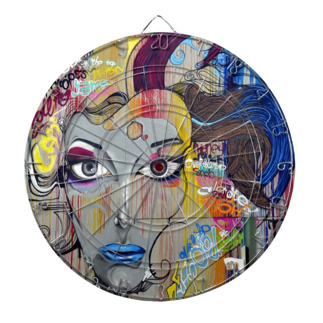 Graffiti Woman Dart Board (Front)