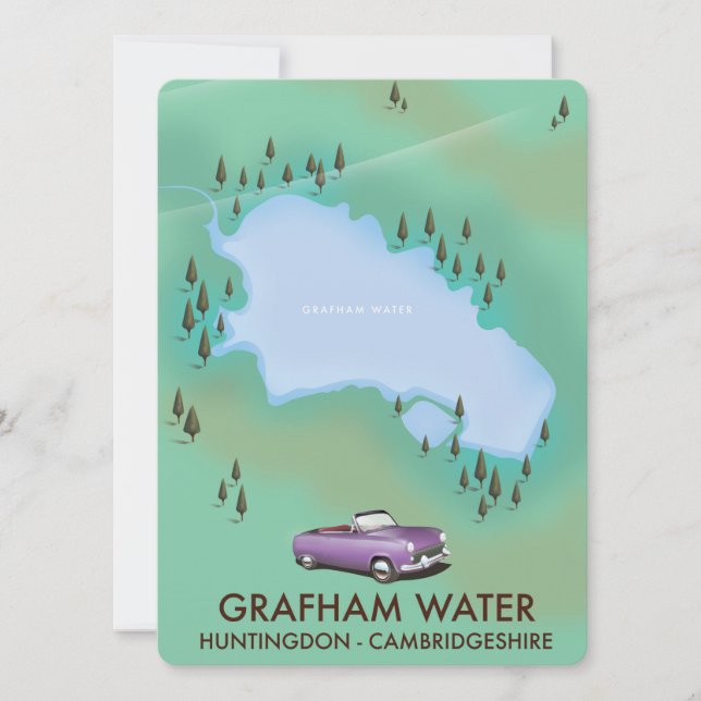 Grafham Water Huntingdon Cambridgeshire Map (Front)