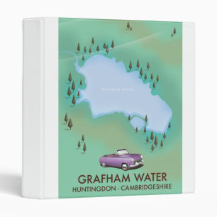 Grafham Water Huntingdon Cambridgeshire Map 3 Ring Binder