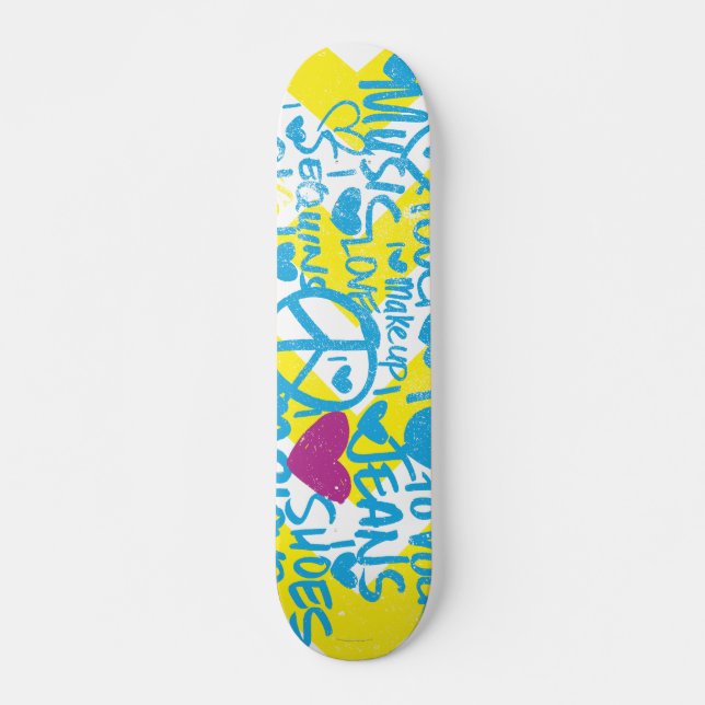 Grafitti Aqua-Purple Skateboard Deck (Front)