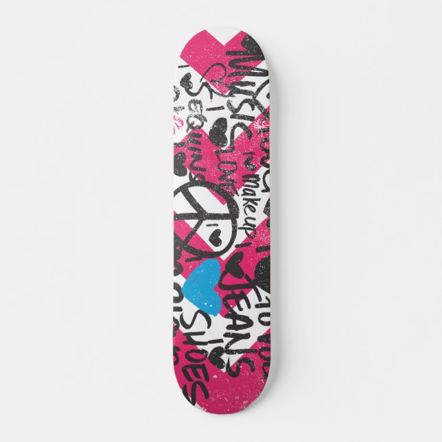 Grafitti Aqua Skateboard Deck (Front)