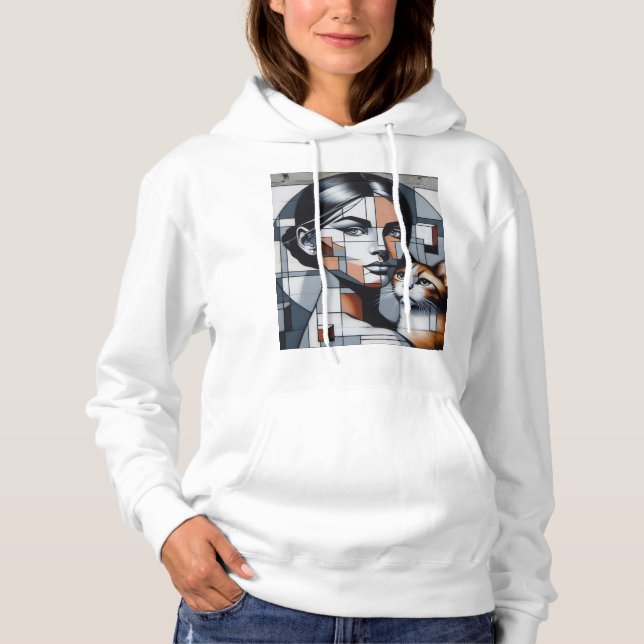 Grafitti Cat Lady Hoodie (Front)