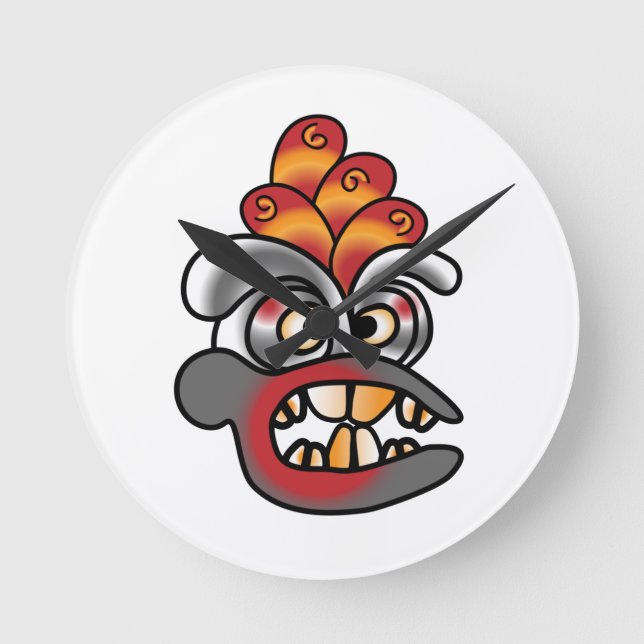 Grafitti Face Round Clock (Front)