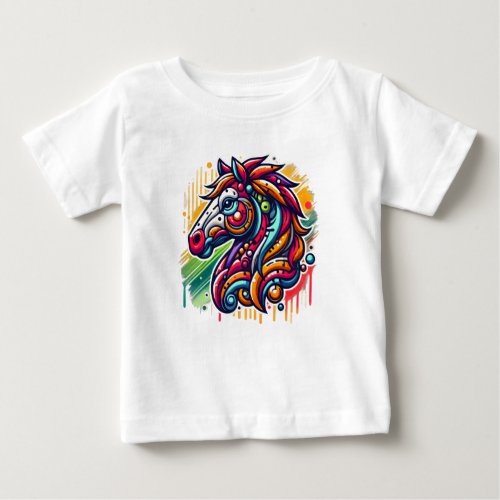 Grafity horse colorful baby T_Shirt