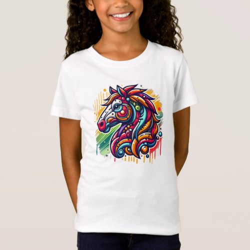 Grafity horse colorful T_Shirt