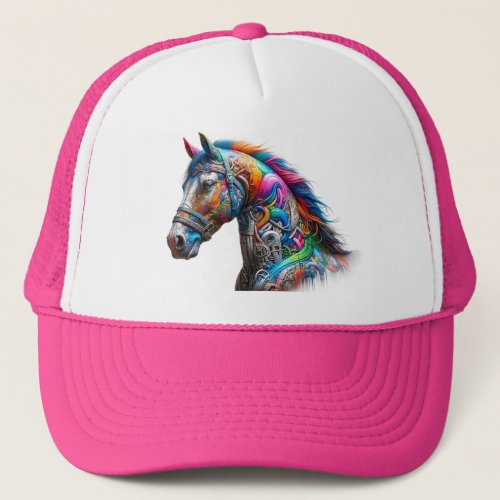 Grafity horse colorful trucker hat