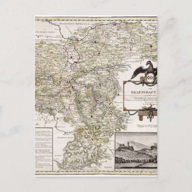 Grafschaft Mark 1791 Friedrich - Old map Postcard (Front)