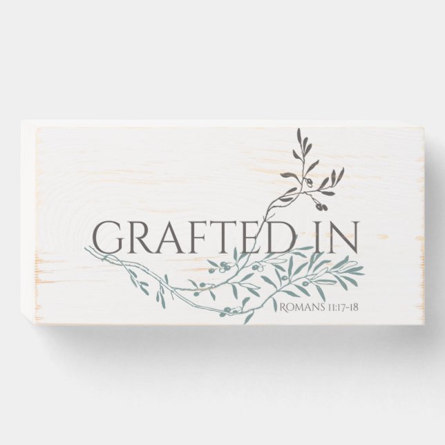Grafted In Messianic Art Wooden Box Sign (Front Horizontal)