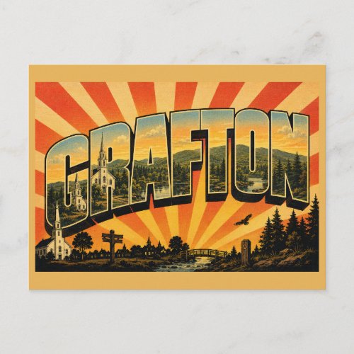 Grafton VT Church Forests Ponds Art Postcard