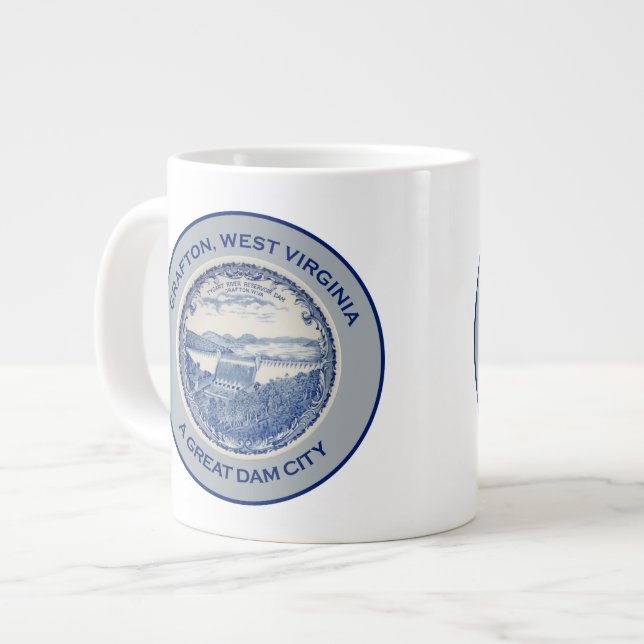Grafton, West Virginia - A Great Dam City Large Coffee Mug (Front Left)