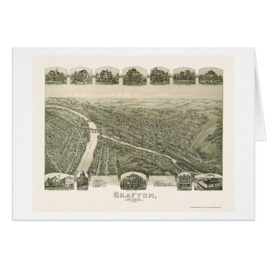 Grafton, WV Panoramic Map - 1898 Cards (Front Horizontal)