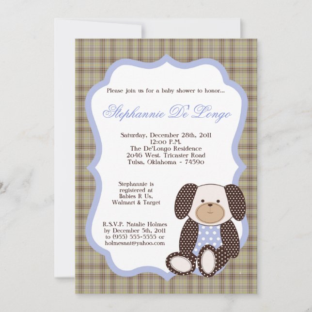 Graham Crackers Boy Blue Baby Shower Invitation (Front)