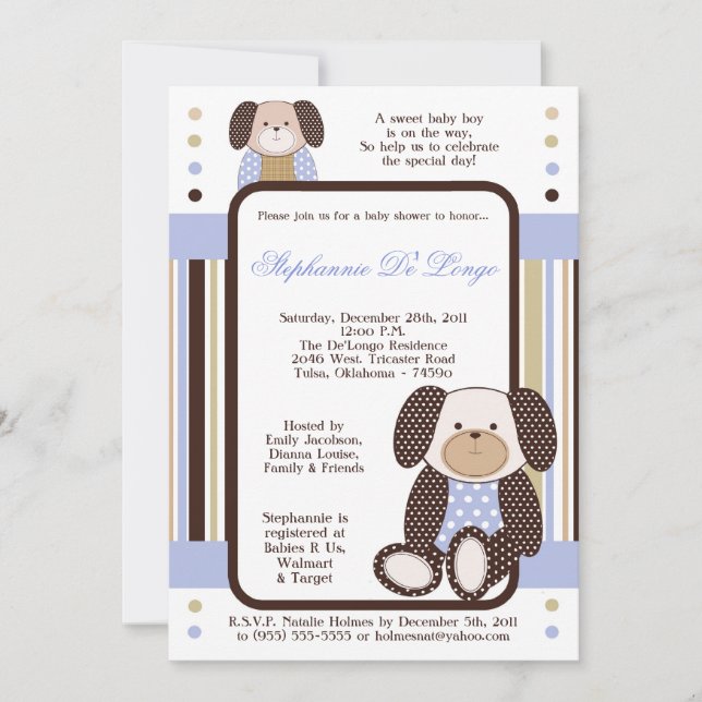 Graham Crackers Boy Blue Baby Shower Invitation (Front)
