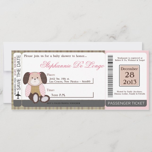 Graham Crackers Girl Pink Baby Shower Invitation (Front)