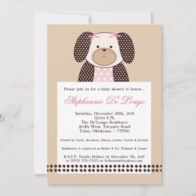 Graham Crackers Girl Pink Baby Shower Invitation (Front)