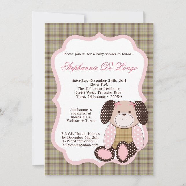 Graham Crackers Girl Pink Baby Shower Invitation (Front)