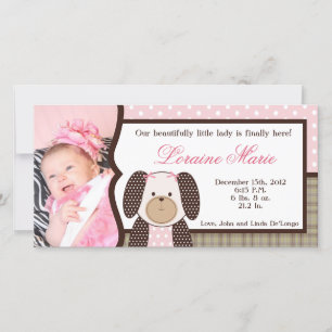 Graham Crackers Girl Pink Photo Birth Announcement