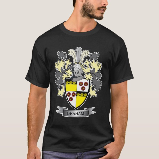 Graham Family Crest Coat of Arms T-Shirt (Front)