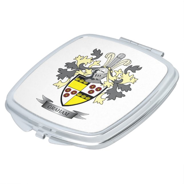 Graham Family Crest Coat of Arms Vanity Mirror (Turned)