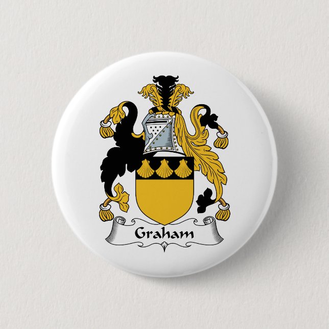 Graham Family Crest Pinback Button (Front)