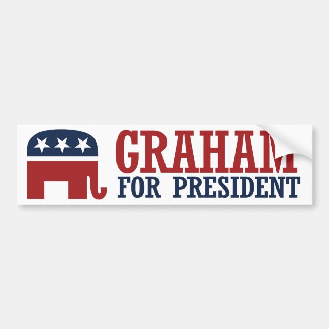 Graham for President 2016 Elephant Bumper --.png Bumper Sticker (Front)