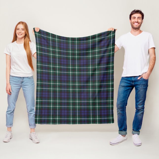 Graham Of Montrose Modern Plaid Fleece Blanket (In Situ)