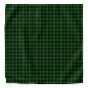 Graham tartan green black plaid bandana