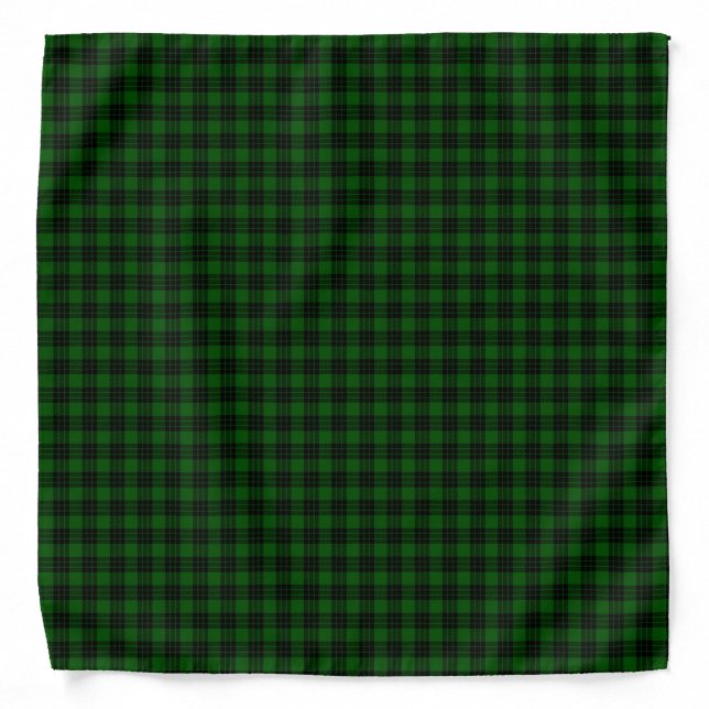 Graham tartan green black plaid bandana (Front)