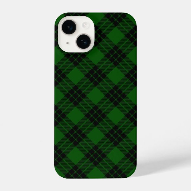 Graham tartan green black plaid iPhone case (Back)