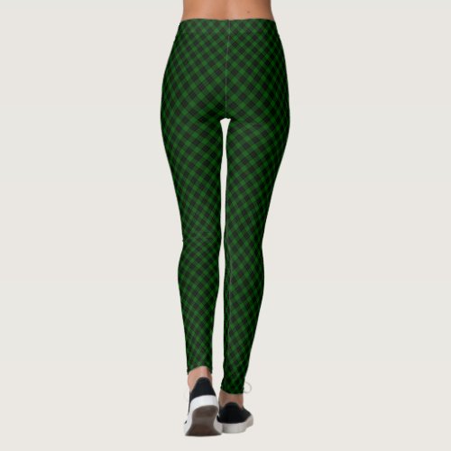 Graham tartan green black plaid leggings