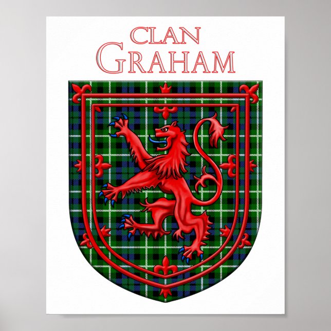 Graham Tartan Scottish Plaid Lion Rampant Poster (Front)