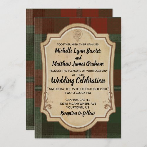 Graham Tartan Wedding Invitation