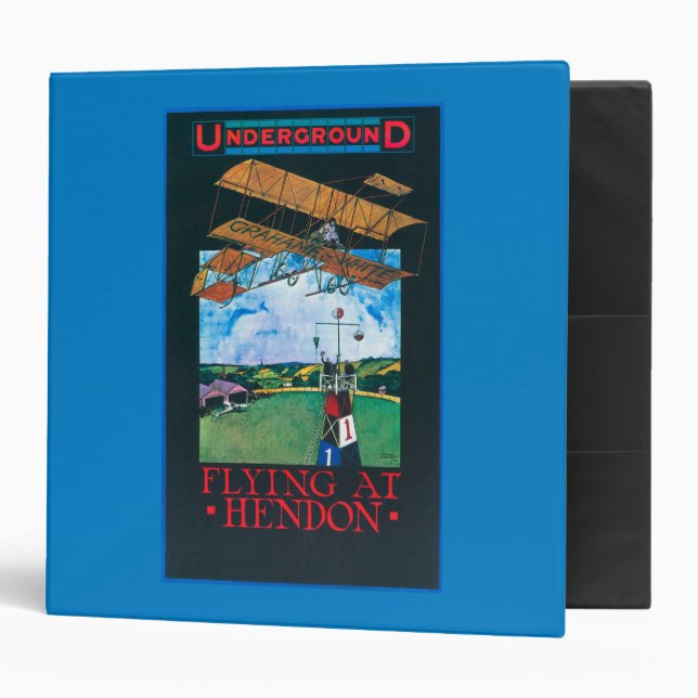 Grahame-White And Plane over Aerodrome Poster 3 Ring Binder (Front/Inside)