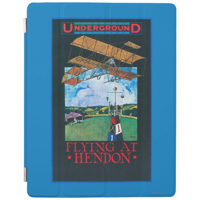 Grahame-White And Plane over Aerodrome Poster iPad Smart Cover (Front)