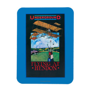 Grahame-White And Plane over Aerodrome Poster Magnet