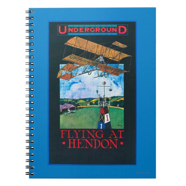 Grahame-White And Plane over Aerodrome Poster Notebook (Front)