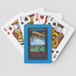 Grahame-White And Plane over Aerodrome Poster Poker Cards