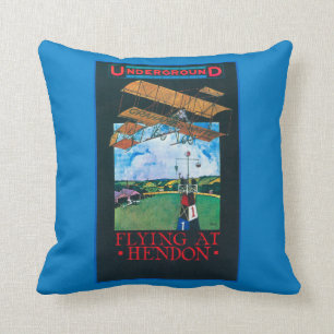 Grahame-White And Plane over Aerodrome Poster Throw Pillow