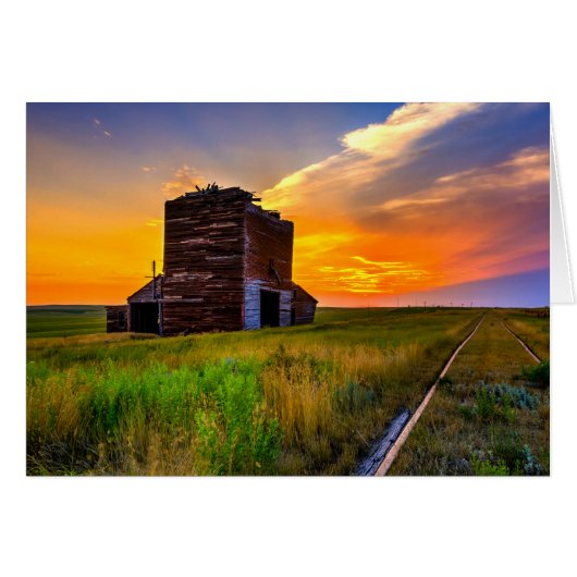 Grain Elevator and Railroad Tracks Cards (Front Horizontal)