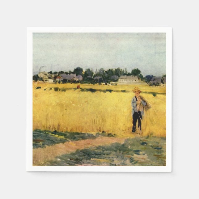 Grain Field (by Berthe Morisot) Napkins (Front)