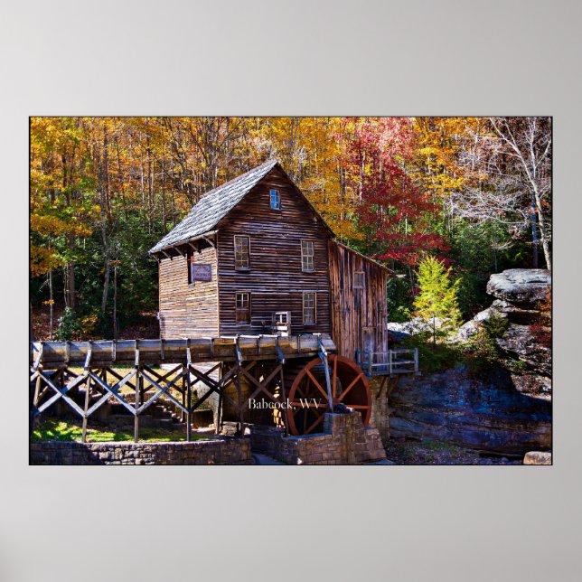 Grain Mill, Babcock, West Virginia Poster (Front)
