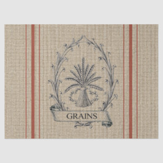 Grain Sack with Red Stripes Tissue Paper