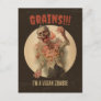 Grains I'm A Vegan Zombie Funny Vintage Horror Postcard