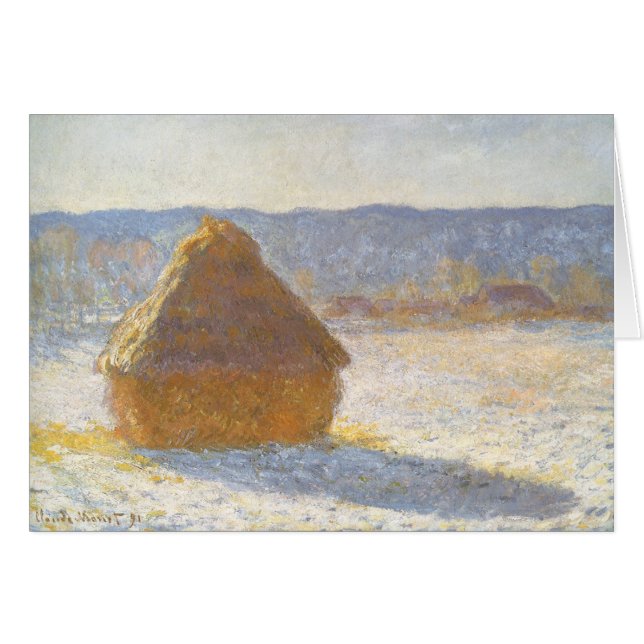 Grainstack in Morning, Snow Effect by Claude Monet Cards (Front Horizontal)