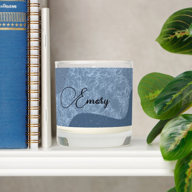 Grainy Blue Abstract Pattern  Scented Candle (Shelf)