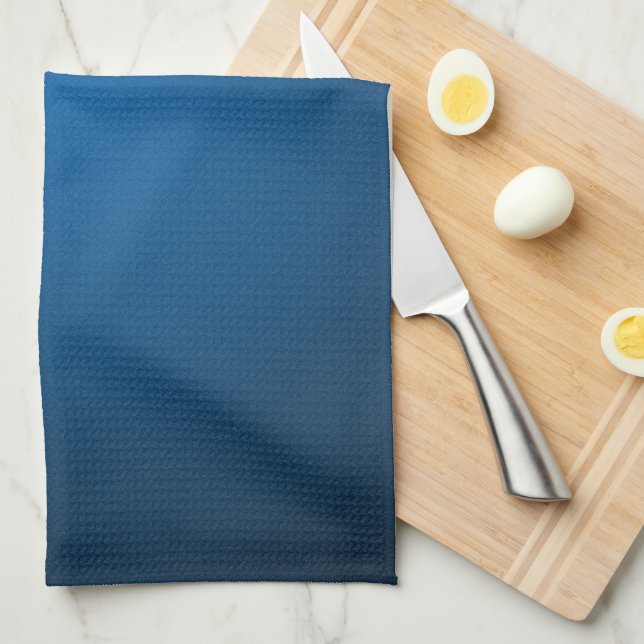 Grainy Blue-Black Vignette Kitchen Towel (Quarter Fold)