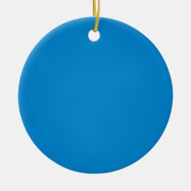 Grainy Bright Blue Background Ceramic Ornament (Front)