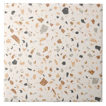 Grainy Colored Terrazzo Texture Seamless Pattern  Ceramic Tile by Pick_Up_Me at Zazzle