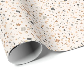 Grainy Colored Terrazzo Texture Seamless Pattern Wrapping Paper by Pick_Up_Me at Zazzle