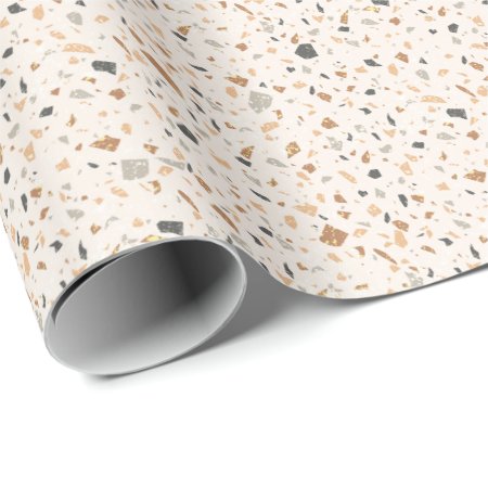 Grainy Colored Terrazzo Texture Seamless Pattern Wrapping Paper